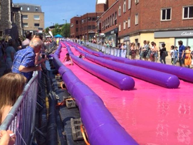 Purple 1000 ft Slip Slide Inflatable Slide The City BY-STC-001